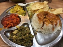 We walked into an Indian restaurant and ordered the lunch special. This is what we got. It was the first time we ate with our hands, rather than a utensil of some type.