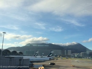 The view from the Hong Kong airport.